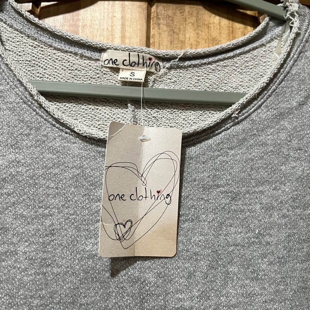 One Clothing Gray Women's Poncho Sweatshirt - Picture 2 of 4